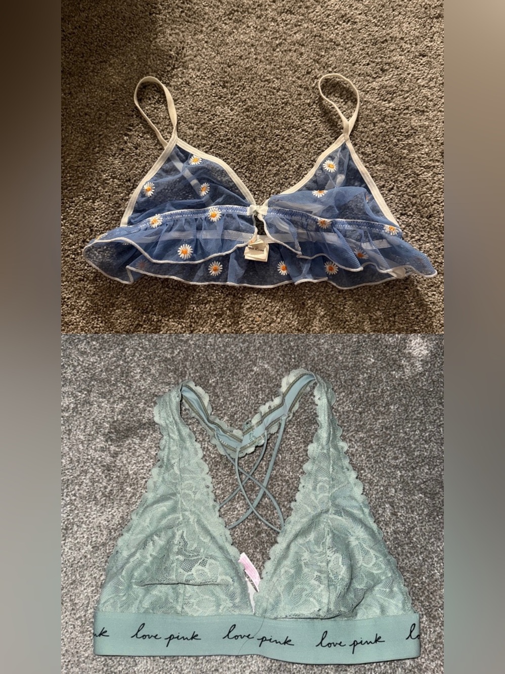 PINK Blue Bralette (BUNDLE)